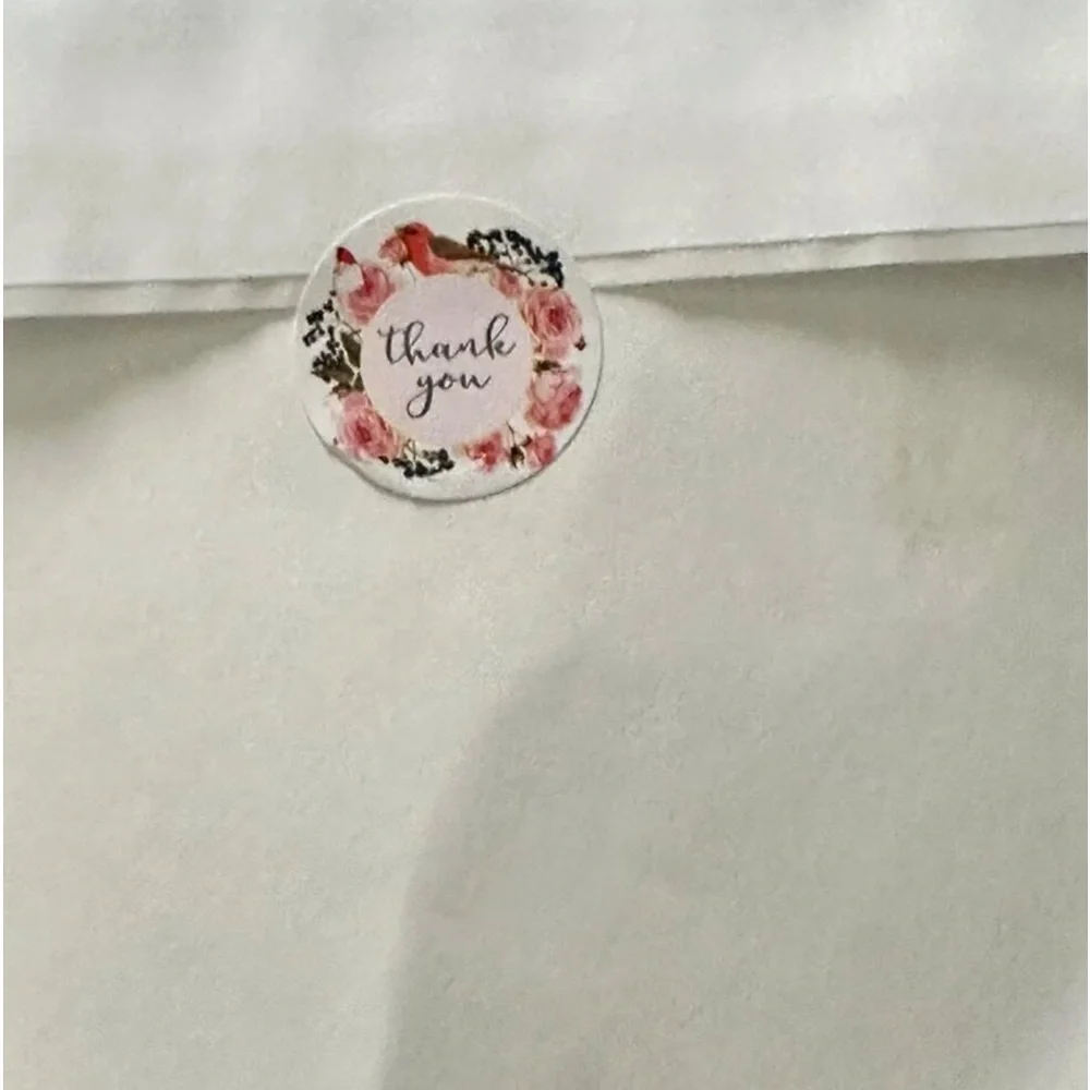 New 500 Pcs Floral Thank You Stickers 1 Inch Stationery Small Business Stickers